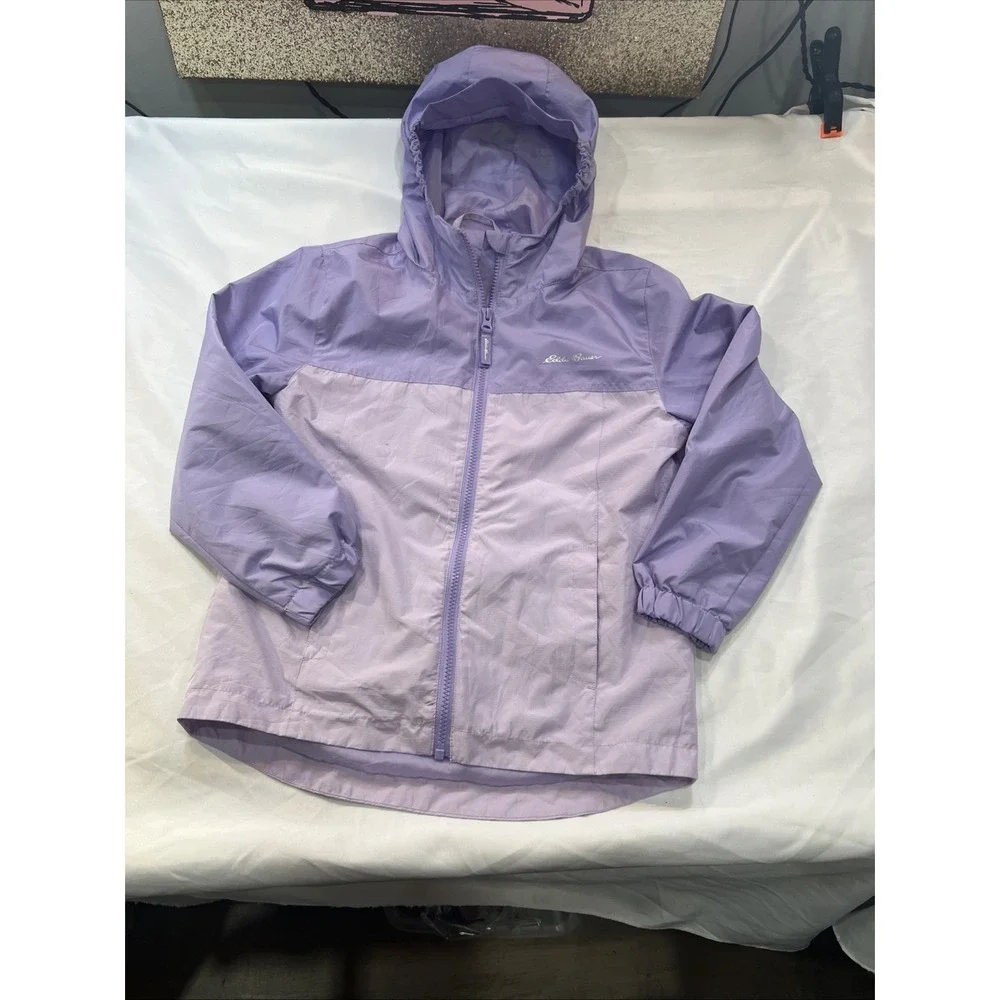Eddie Bauer‎ S 7/8Girls Kids 3-in-1 Jacket Light Weight Windbreaker Rain Plum499
